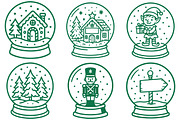 Christmas Snow Globes Hand Drawn Pac, an Illustration by Daily.Designs (Thumbnail 6 of 7)