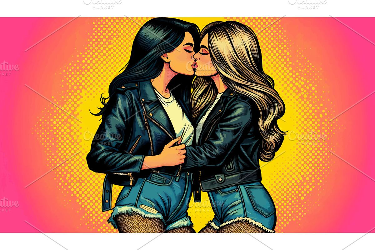 Pop art illustration of lesbian, a Person Illustration by AlexArt