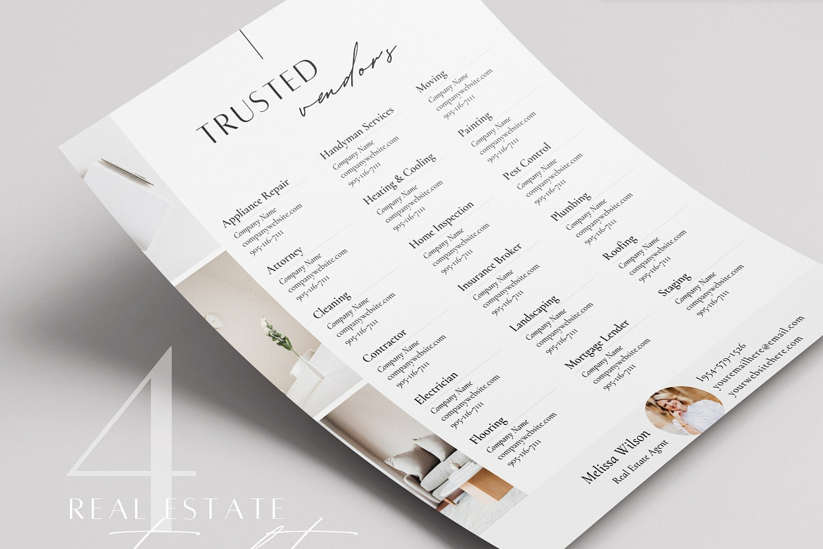 Real Estate Trusted Vendor List, a Brochure Template by ZoaniDesign (Photo 1 of 10)