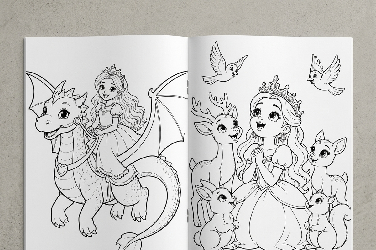 Magical Princess Coloring Book Vol47, a Person Illustration by ikarifq shop (Photo 4 of 7)