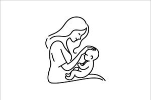 Mother and Child Logo, a Branding & Logo Template by Vectorium Studio