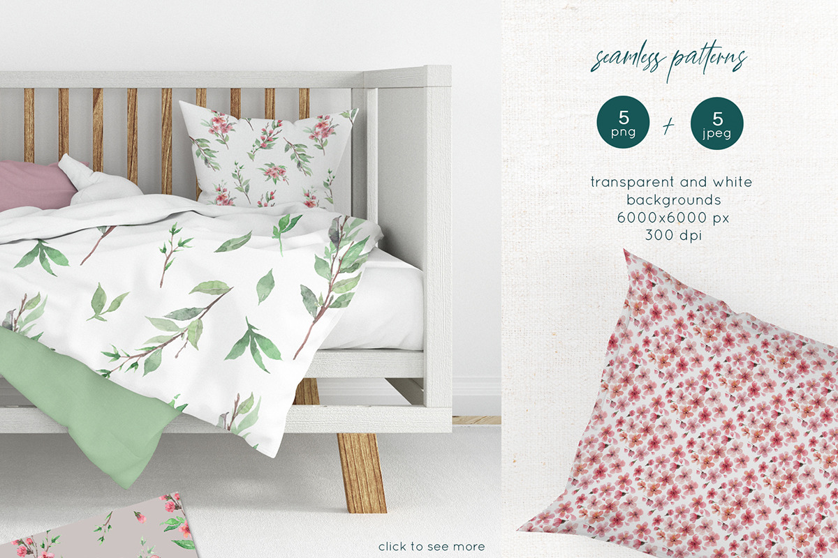 Spring blooming watercolor set, a Decorative Illustration by ArtPavo (Photo 7 of 8)
