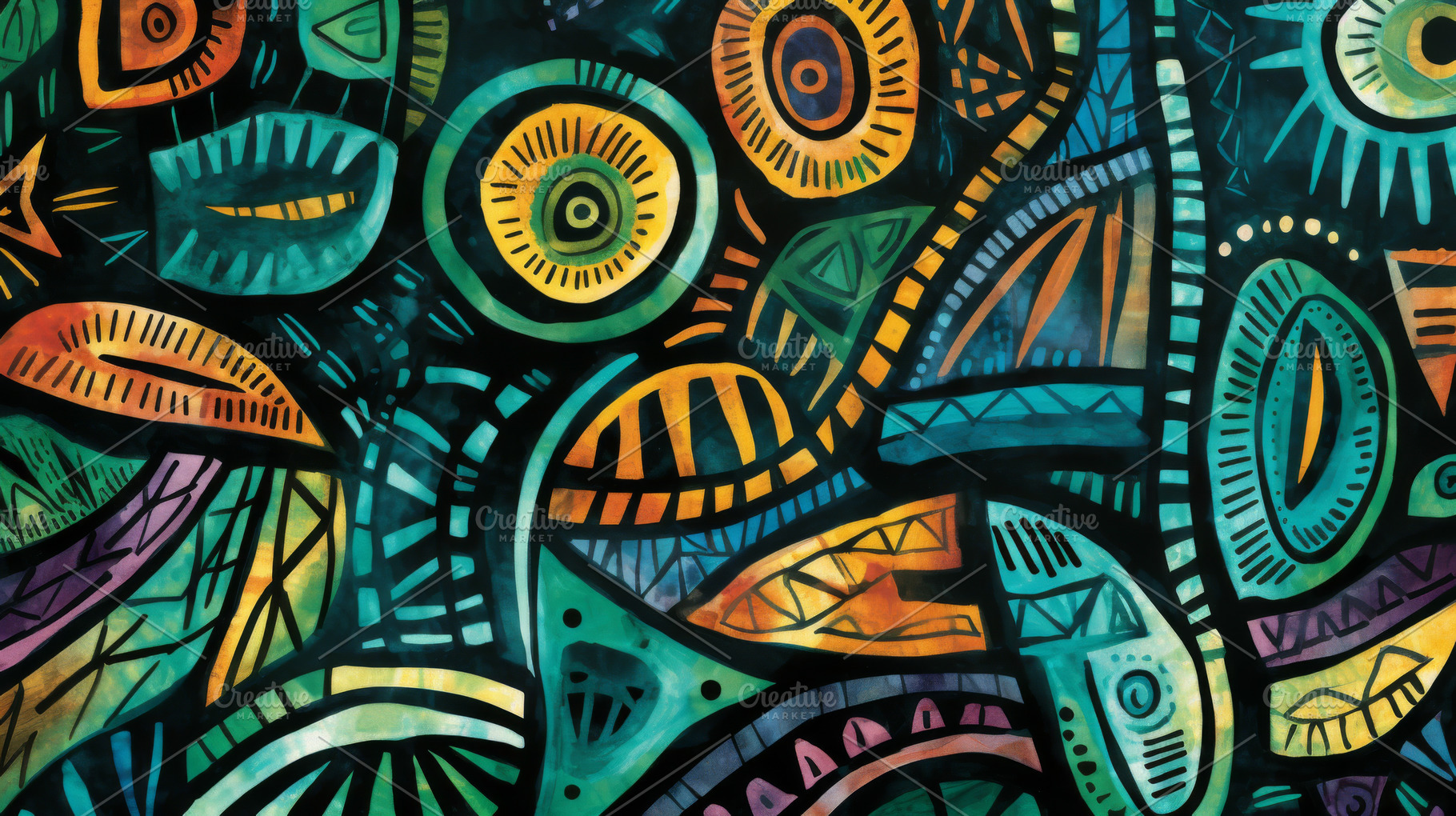 Colorful African textile pattern fea, a Photo by Dvoevnore photos