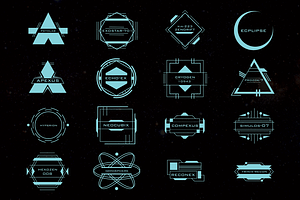 16 Sci-Fi Tech Space Logos