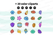 Cute Kawaii Shells Summer Character, a Seasonal Illustration by Palau (Thumbnail 10 of 12)