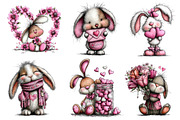Valentine's Whimsical Bunny Clipart, an Illustration by Dream Creation (Thumbnail 4 of 7)