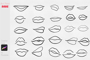 Lips Stamp Portrait Mouth Guide Art