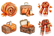Burnt Orange Autumn Clipart, an Illustration by Watercolor design (Thumbnail 5 of 5)