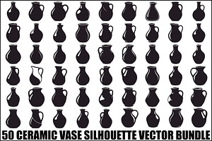 Ceramic Vase Silhouette Vector bundl, an Illustration by jahid234