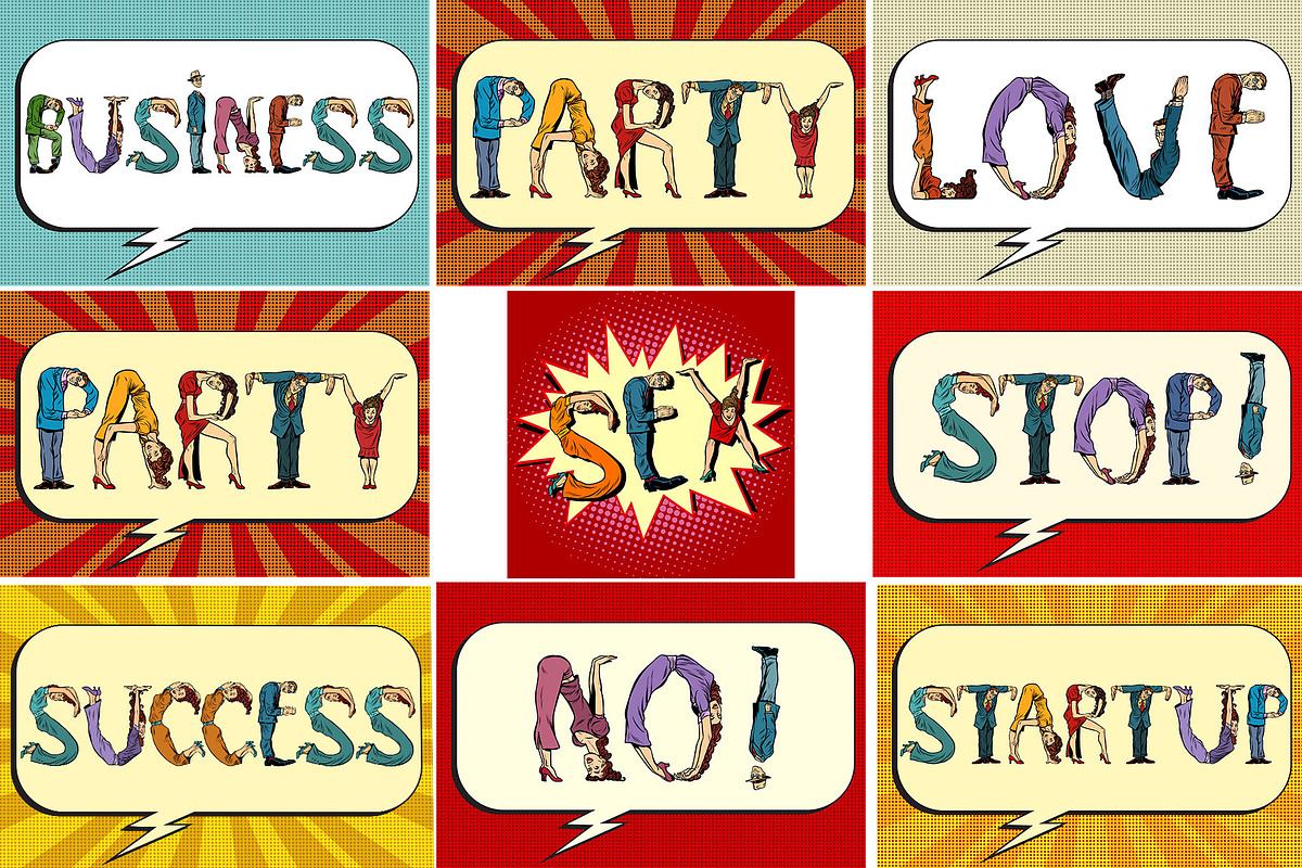 Business font vector pop art preview 8