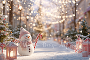 Pastel Snowman Digital Backdrop, a Background Photo by Winwin Design Art (Thumbnail 3 of 8)