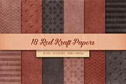 18 Red Kraft Papers, a Texture Graphic by Orange Fox (Thumbnail 1 of 4)