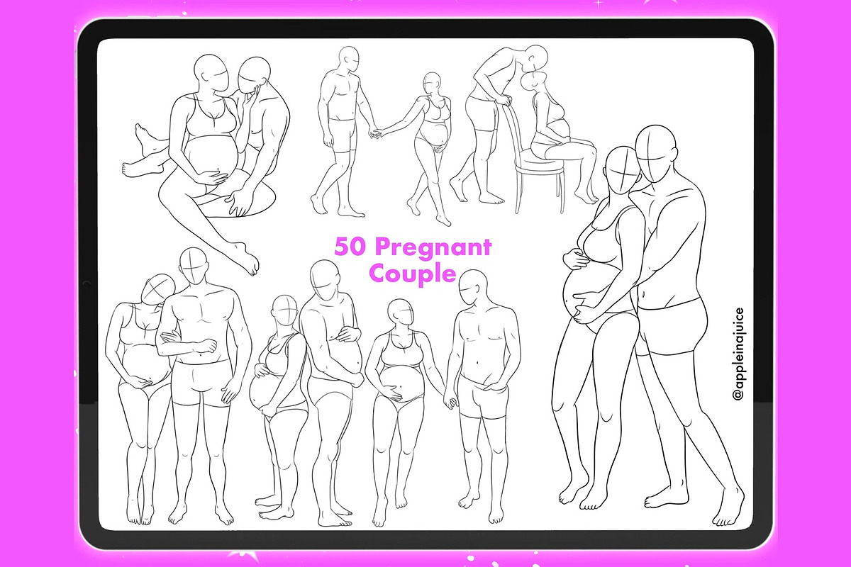 Procreate Pregnant family baby brush, a Brush Add-On by AppleinaJuice (Photo 5 of 11)