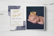 Watercolor birth announcement, an Invitation Template by annago (Thumbnail 2 of 2)