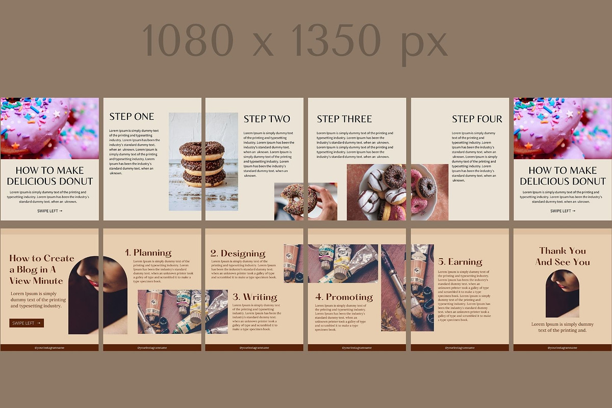 180 Instagram Carousel Bundle CANVA, a Social Media Template by bonadigitals (Photo 9 of 12)