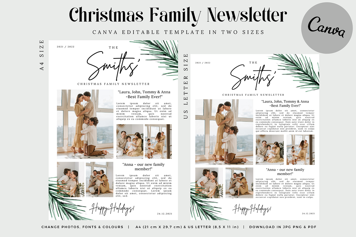 Christmas Newsletter Canva Template, a Stationery Template by SarenkaDesignShop (Photo 3 of 5)