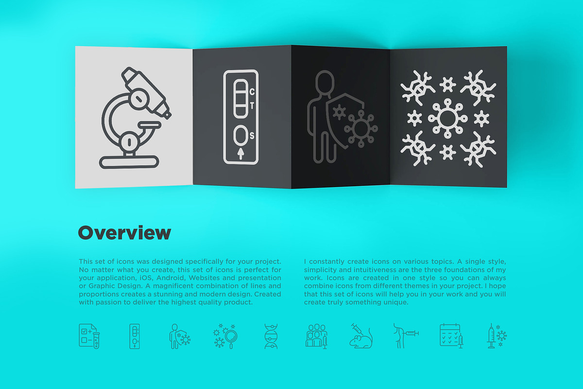 Vaccine | 16 Thin Line Icons, an Outline Icon by Alex Blogoodf (Photo 3 of 15)