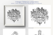 Christmas set hand drawn vector, a Decorative Illustration by ON_lineart_store (Thumbnail 7 of 10)