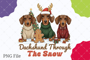 Dachshund Christmas PNG, an Illustration by designcity5