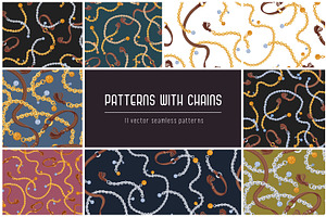 Gold, Silver Chains Seamless Pattern