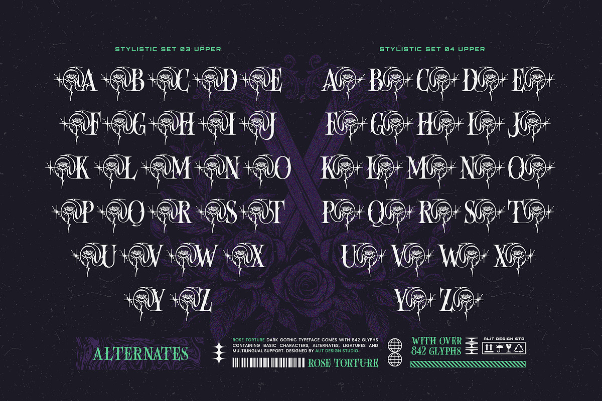 Rose Torture Typeface, a Serif Font by alit design (Photo 11 of 20)