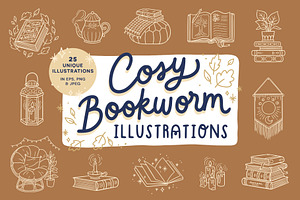 Cosy Bookworm - Vector illustrations