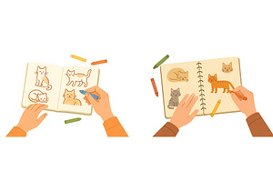 Creative drawing of various cats in, an Animal Photo by ZinetroN