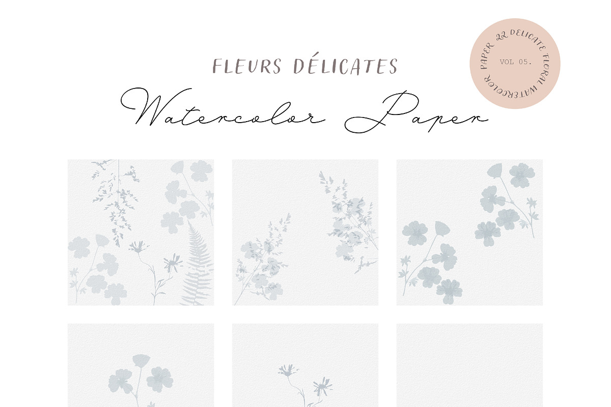 BUNDLE Floral watercolor paper, a Texture Illustration by Anna Sokol (Photo 56 of 71)