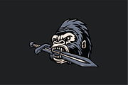 A Fierce Gorilla with a Sword, an Object Illustration by nomlimo.com (Thumbnail 1 of 3)