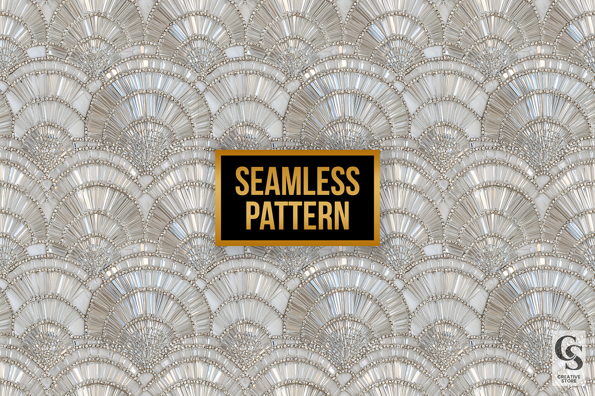 White Crystal & Sequin Digital Paper, a Pattern Graphic by Creative Store (Photo 4 of 5)