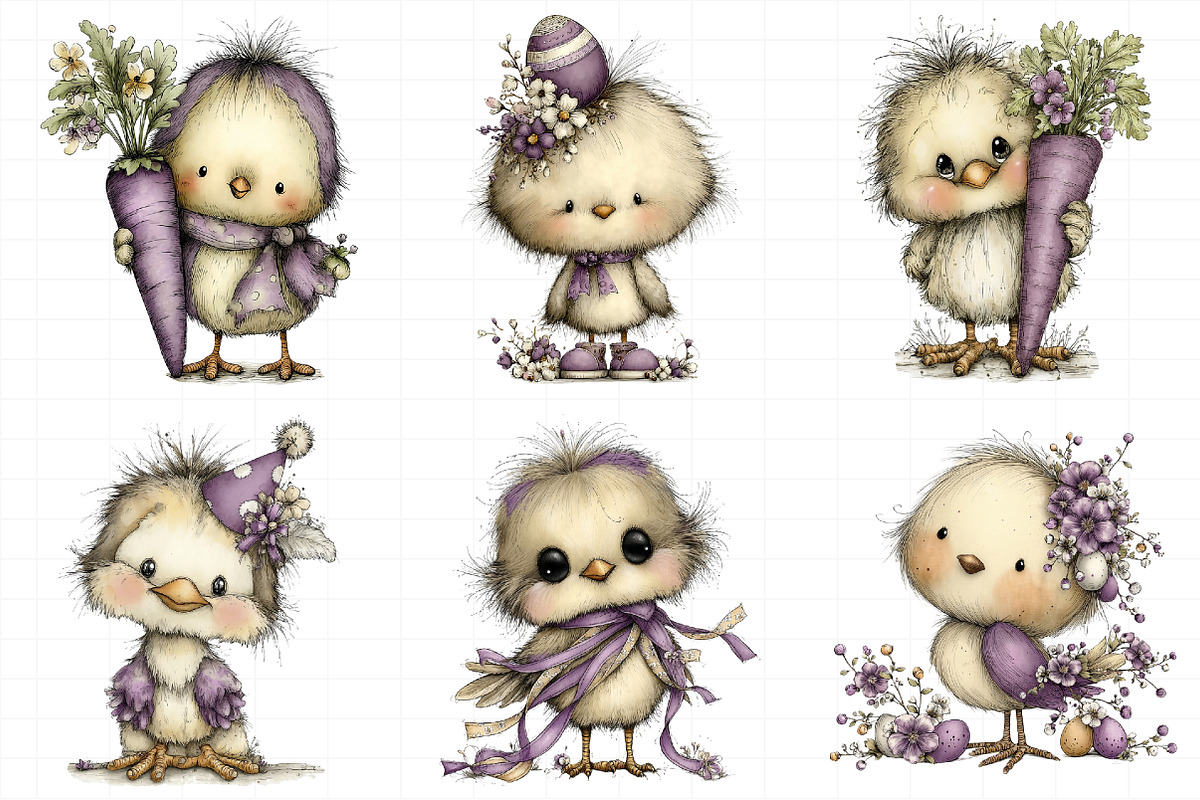 Whimsical Funny Easter Bird Clipart, an Illustration by Daily.Designs (Photo 4 of 7)