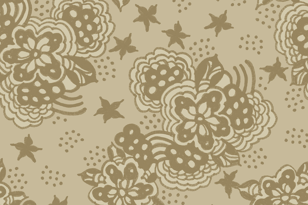 Hand Drawn Floral in Beige, a Pattern Graphic by Sharon Schwalbe (Photo 5 of 5)