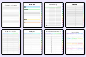 Digital 2025 Teacher Planner Rainbow