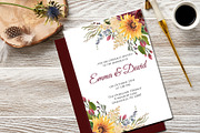 Sunflowers and Burgundy Flowers, an Illustration by Graphic Blue Bird (Thumbnail 8 of 11)