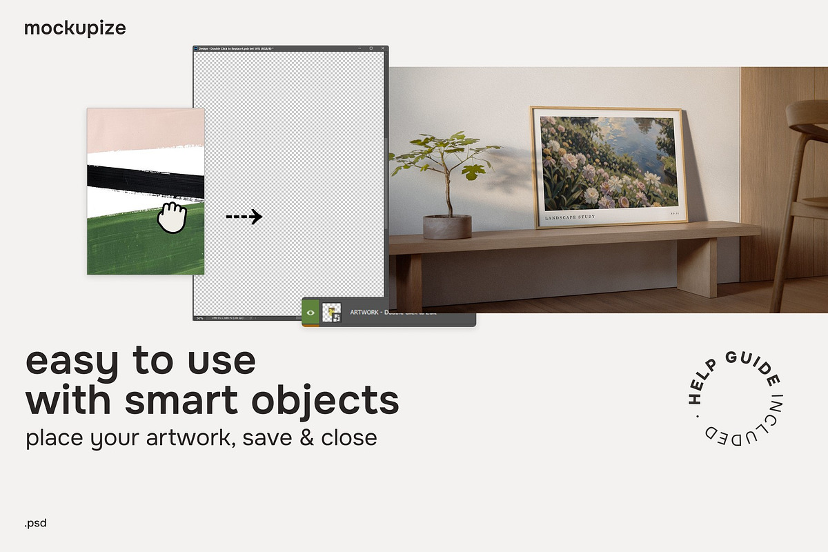 Japandi DIN A Horizontal Mockup, a Household Mockup by mockupize (Photo 3 of 7)