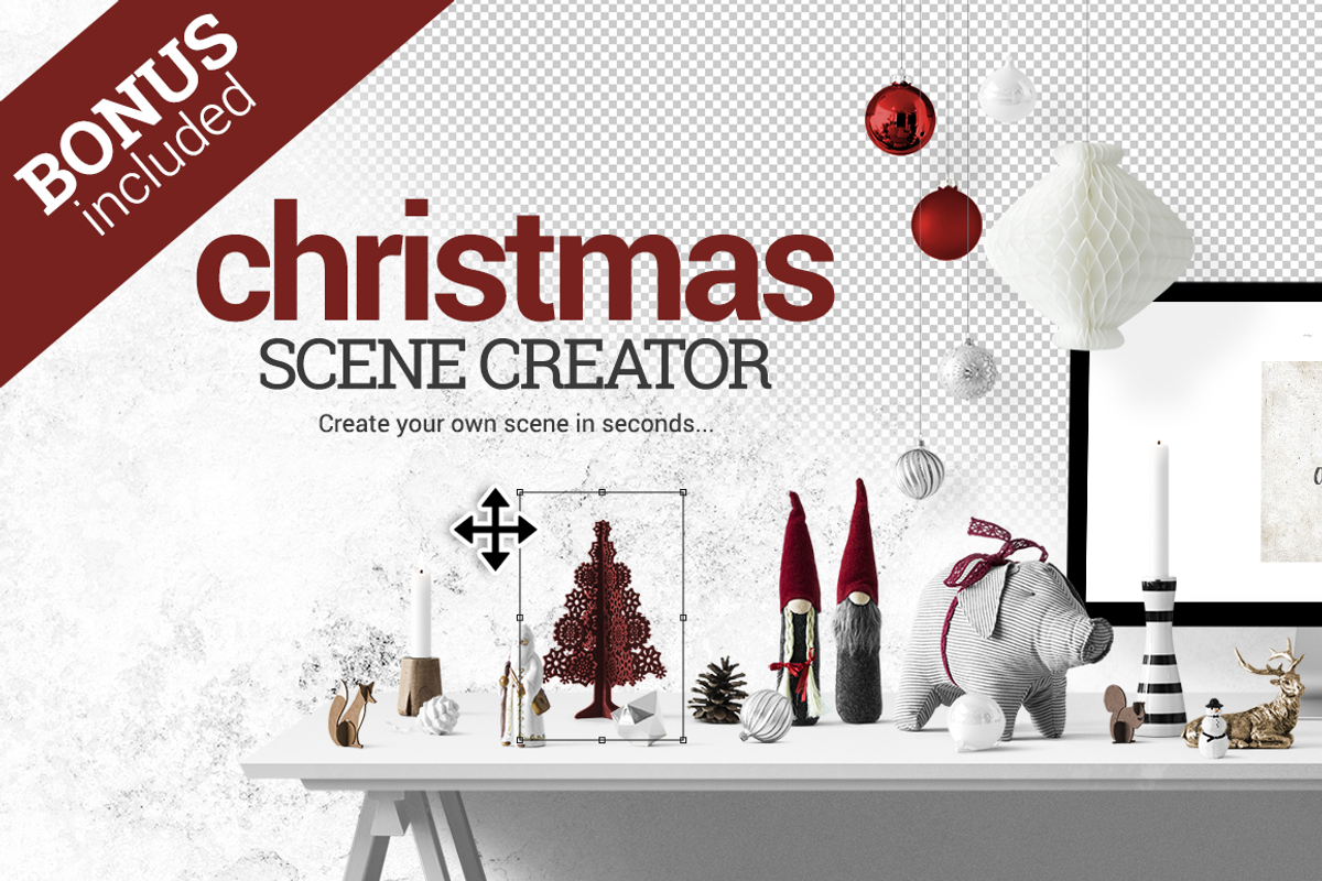 Christmas Scene Creator + BONUS, a Product Mockup by Canvy (formerly Place.to) (Photo 1 of 4)