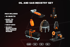 Oil and Gas Industry Set, an Object 3D Model by Artem Varnitsin