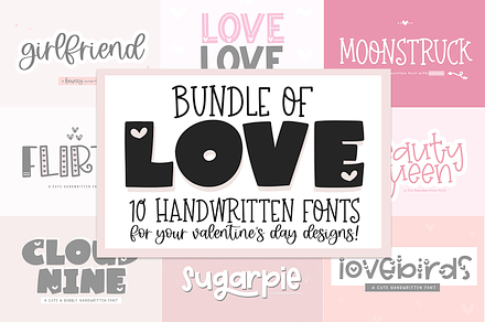 Font Bundle | Valentine's Day Fonts, a Script Font by KA Designs