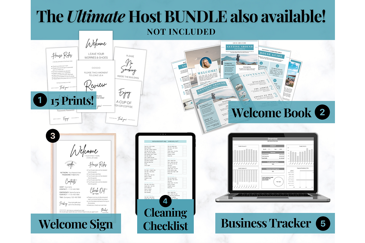 Airbnb Welcome Book Template - Blue, a Poster Template by Templatables (Photo 11 of 11)