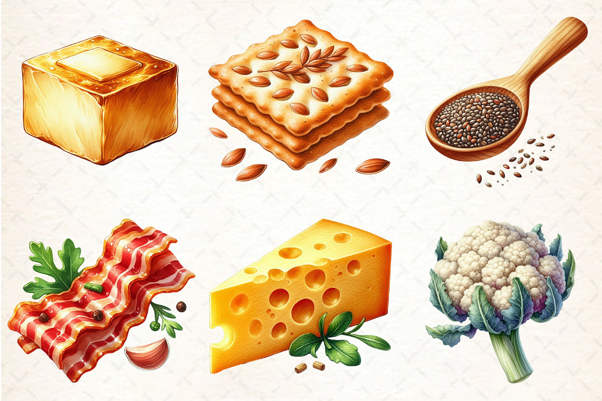 Low Carb Food Clipart Bundle, an Illustration by DreamCafeArt (Photo 4 of 9)
