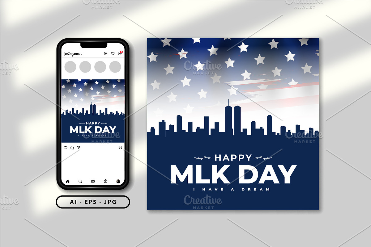 Martin Luther king day themed design, a Poster Template by Vervenaaa3