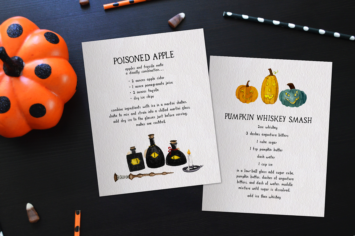 50 halloween watercolors, a Decorative Illustration by Foxtail Pine Studio (Photo 4 of 4)