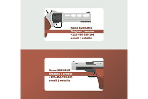 Pistols Vector Business Card Western