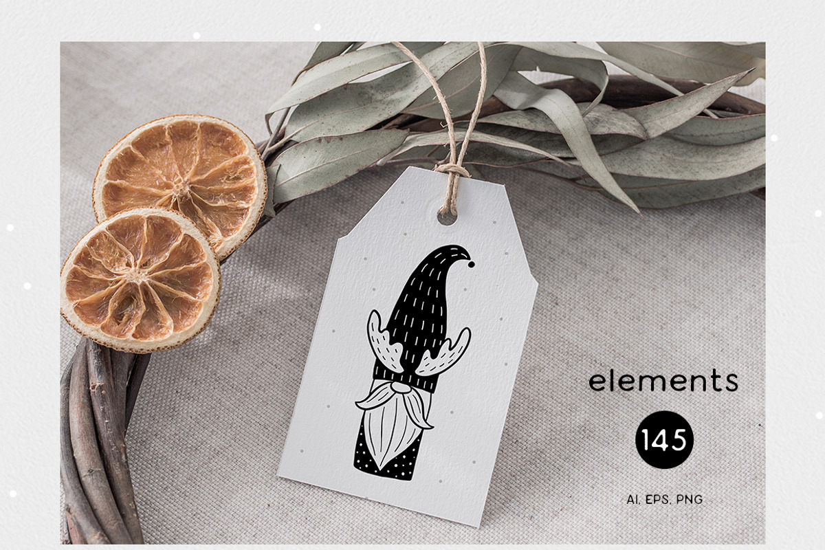 Nordic Christmas animals & gnomes, an Animal Illustration by polikarpovaart (Photo 11 of 12)