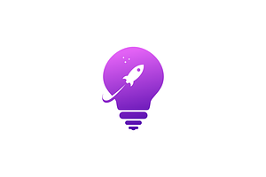 Rocket Lamp Logo Vector Design