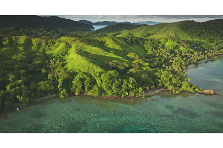 Lush Tropical Island Coastline