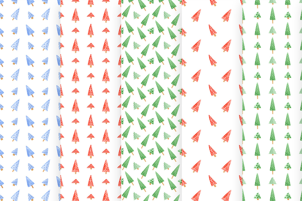 Winter Christmas trees backgrounds, a Texture Illustration by Anna Kopylova (Photo 2 of 4)