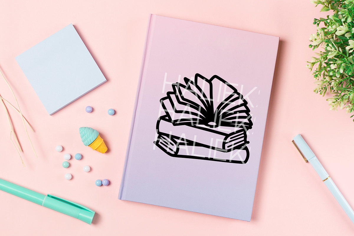 Bookish Girly SVG Illustrations, a Decorative Illustration by HalieKStudio (Photo 9 of 9)