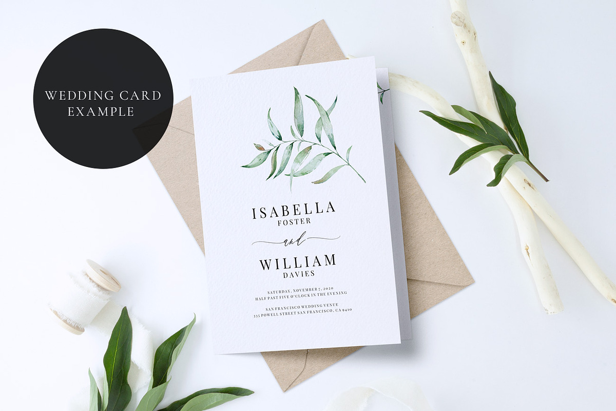 Peony leaves and 5x7 card Mockup, a Print Template by Alice Bluefox (Photo 8 of 9)