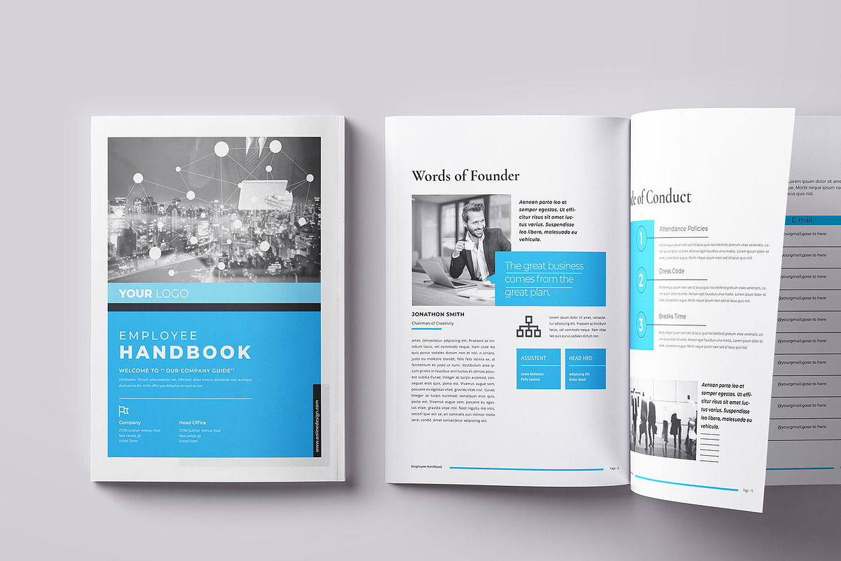 Employee Handbook Bundle | Word, IND, a Brochure Template by obayes (Photo 42 of 75)